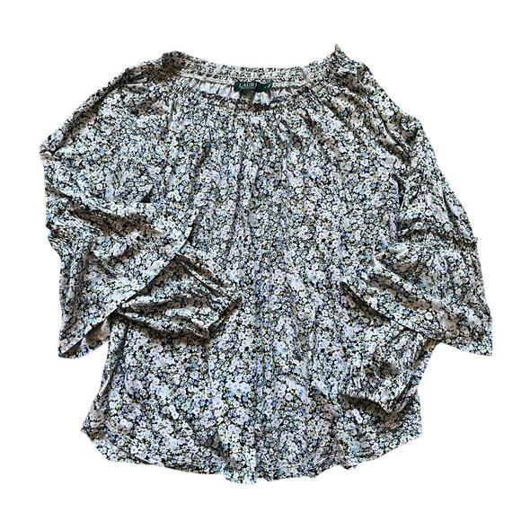 LRL Womens/Teen Blouses set of 2 Floral and Black Size Large Bohemian Flowy - Picture 3 of 12